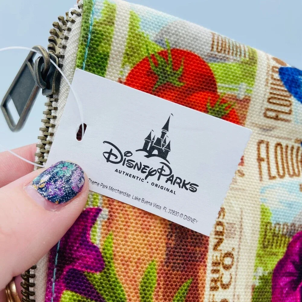 Disney World EPCOT Flower & Garden Festival Seed Packet Zipper Pouch Bag NWT
